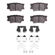 DYNAMIC FRICTION CO 5000 Advanced Brake Pads - Ceramic and Hardware Kit, Long Pad Wear, Rear 1551-1632-01